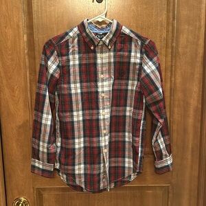 Boys, Chaps, Size 10/12 Button Down. Red, green, blue, black and white plaid.